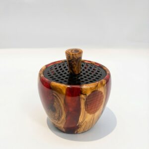 مبخرة من خشب الزيتون لون رمادي