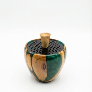 مبخرة من خشب الزيتون لون ذهبي بعروق سوداء