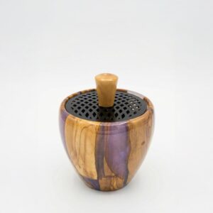 مبخرة من خشب الزيتون لون بني بعروق سوداء