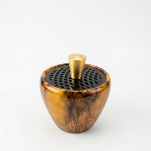 مبخرة من خشب الزيتون لون بني بعروق اللافندر