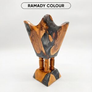 مبخرة من خشب الزيتون والإيبوكسي أحمر